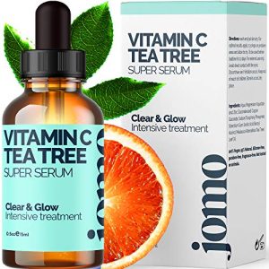 Tea Tree Oil and Vitamin C Acne-Clearing Serum - Clear Your Face, Body and Reduce Pores - Perfect Makeup Primer - Suitable for Beards (0.5oz).  