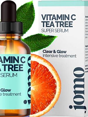 Tea Tree Oil and Vitamin C Acne-Clearing Serum - Clear Your Face, Body and Reduce Pores - Perfect Makeup Primer - Suitable for Beards (0.5oz).  