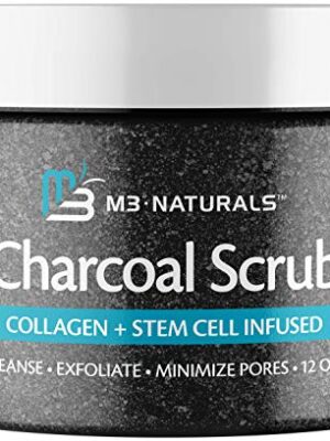 M3 Naturals Charcoal Body Scrub Infused Collagen, Stem Cell