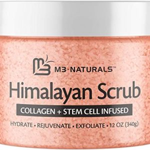 Naturals Himalayan Salt Scrub with Collagen and Stem Cell for Acne, Cellulite, Scars, and Wrinkles - Exfoliating and Moisturizing 12 oz.