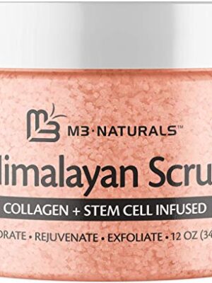 Naturals Himalayan Salt Scrub with Collagen and Stem Cell for Acne, Cellulite, Scars, and Wrinkles - Exfoliating and Moisturizing 12 oz.