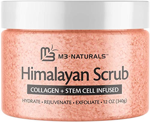 Naturals Himalayan Salt Scrub with Collagen and Stem Cell for Acne, Cellulite, Scars, and Wrinkles - Exfoliating and Moisturizing 12 oz.