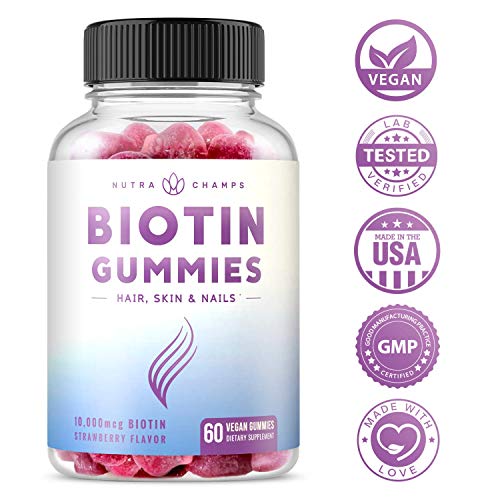 Biotin Gummies 10,000mcg Highest Potency for Healthy Hair