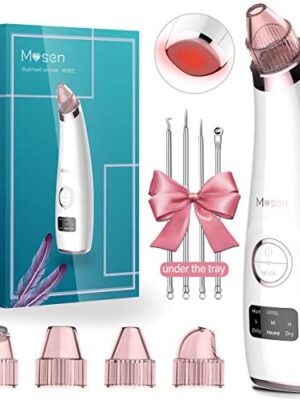 Professional Blackhead Remover Vacuum: Pore Cleansing and Acne Extraction with LED Display, 4 Modes and 5 Interchangeable Probes - USB Rechargeable.