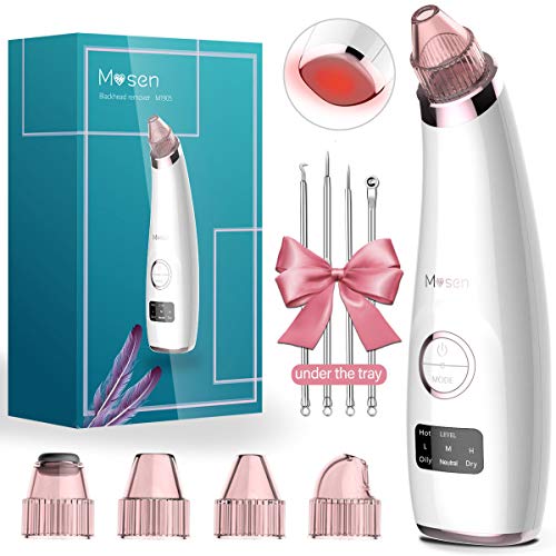 Professional Blackhead Remover Vacuum: Pore Cleansing and Acne Extraction with LED Display, 4 Modes and 5 Interchangeable Probes - USB Rechargeable.