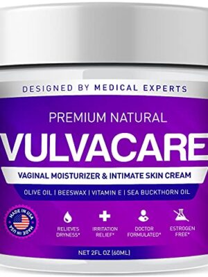 Natural Vulva Balm Cream - Intimate Skin Care for Menopause Support, Relieves Dryness, Itching, Burning, Redness, Chafing, Odor, Irritation - Estrogen-Free Moisturizer (2 oz).