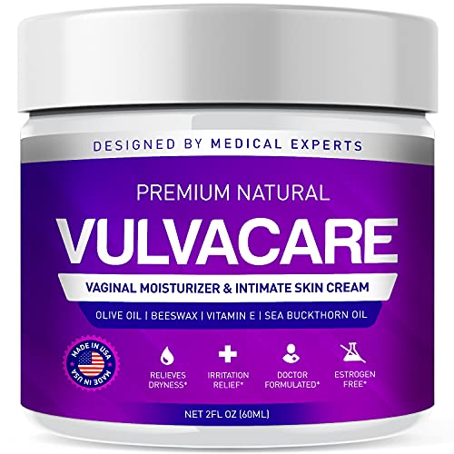 Natural Vulva Balm Cream - Intimate Skin Care for Menopause Support, Relieves Dryness, Itching, Burning, Redness, Chafing, Odor, Irritation - Estrogen-Free Moisturizer (2 oz).