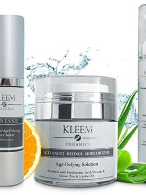Anti Aging Skin Care Set: Retinol Cream, Vitamin C Serum