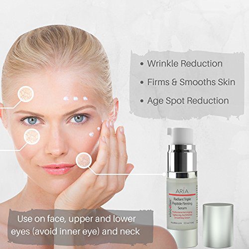 Aria 3 Peptide Firming Serum with Hyaluronic Acid & Collagen - Anti-Aging Powerhouse for Skin, Face, Eyes, and Neck (1 Bottle)