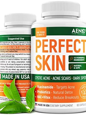 AENO Skin-Perfecting Acne Supplement – 60 Vegan Pills for Clear, Healthy Skin