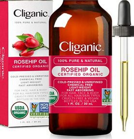 Cliganic USDA Organic Rosehip Seed Oil for Face