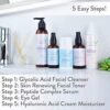 Full Face Routine Skincare Bundle - Glycolic Acid Facial Cleanser