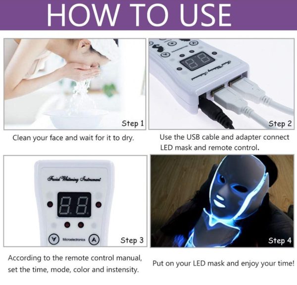 This LED facial mask Anti Acne Therapy Face Whitening Skin