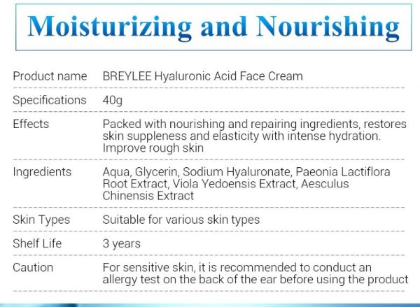 Hyaluronic Acid Moisturizer Face Cream