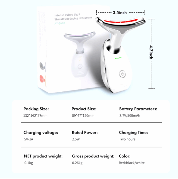 Portable EMS Face Lifting Massager with Red and Blue Light Therapy for Skin Vitality