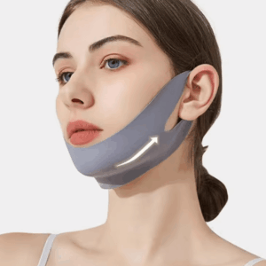 Comfortable V-face lifting sleep mask for overnight facial shaping. 